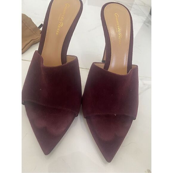 [gianvito Rossi] suede pointy toe mules EUC#7 - Picture 5 of 10